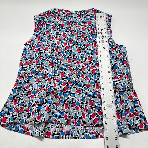 Nine West Top Size 14 Blue Pink White Sleeveless Flowy Loose Fit Vibrant - Picture 3 of 6